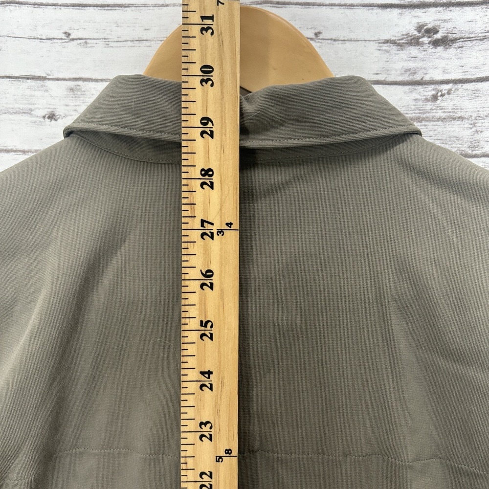 Lululemon Relaxed Fit Shirt Mens XL Olíve Green Button Up Long Sleeve Stretch - Picture 5 of 10